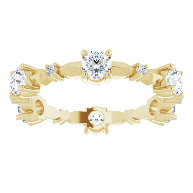 1.05 ct. Round Diamond Eternity Band Prong Set Diamond Ring-VIRABYANI